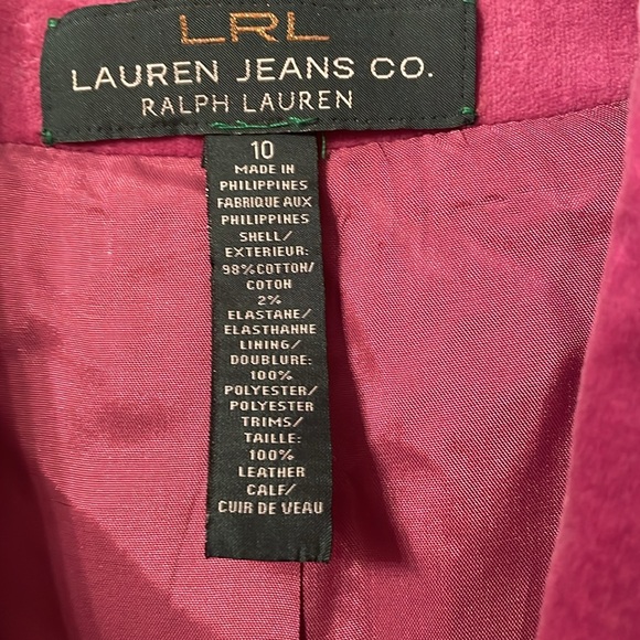 Lauren Jean Co LRL Ralph Lauren velvet blazer size 10 pink lavender color nwot - Picture 8 of 10